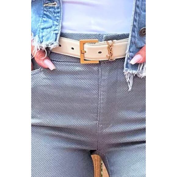 Bevy Flog Navel Platinum Blue Diamond Pants Womens 25 $220 Retail - Picture 2 of 8